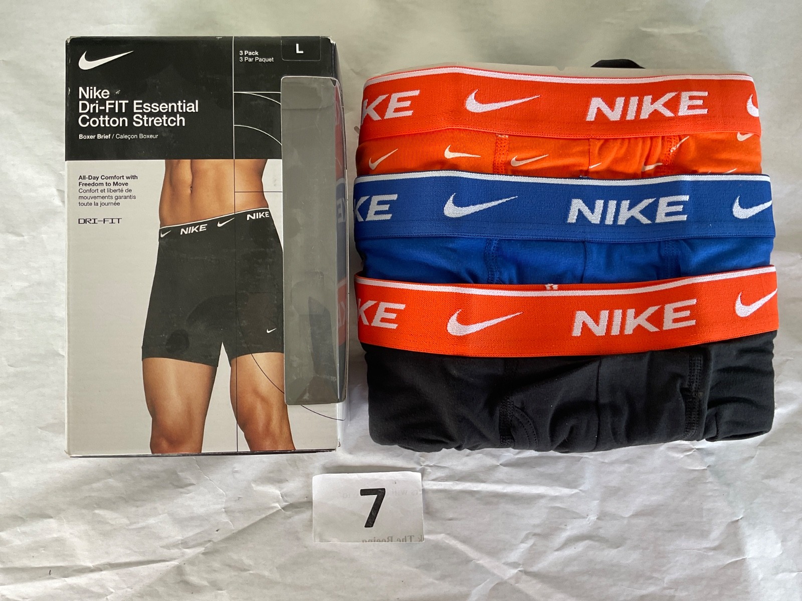 Nike Essential Cotton Stretch 3-Pack Boxer Brief Dri New Various Color Blue Pink