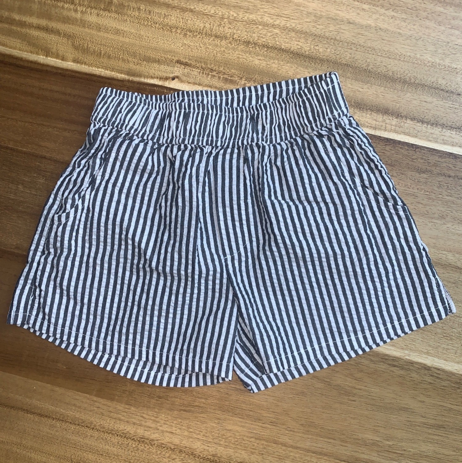 Art Class Kids Girls Cotton Striped Seersucker Shorts Elastic Waist Side Pockets
