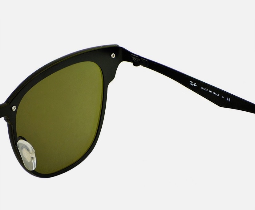 Ray-Ban Blaze Clubmaster Violet Blue Mirror Black RB3576N 153/7V Sunglasses New