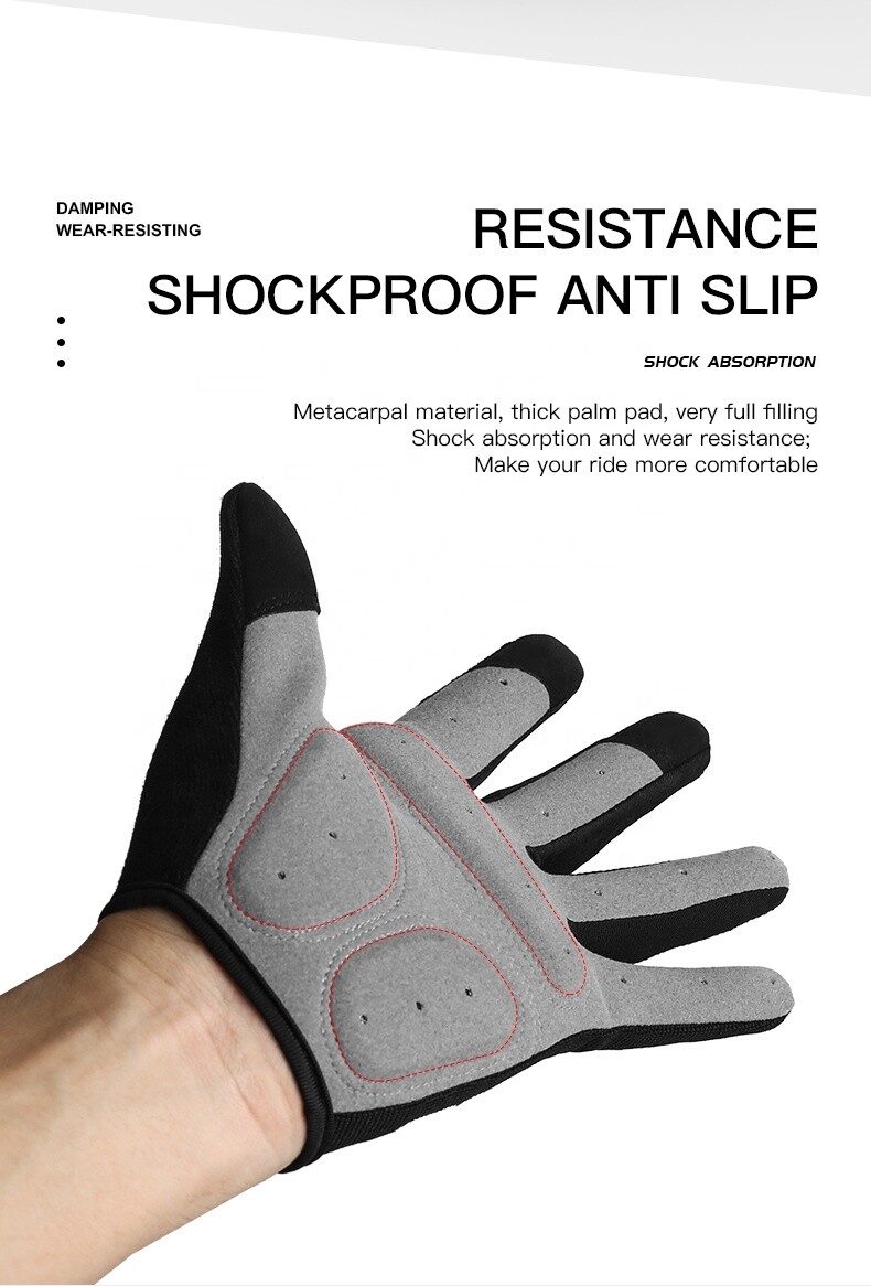 Bicycle Cycling Gloves Full Finger Anti Slip Gel Pad Motorcycle MTB Bike Gloves