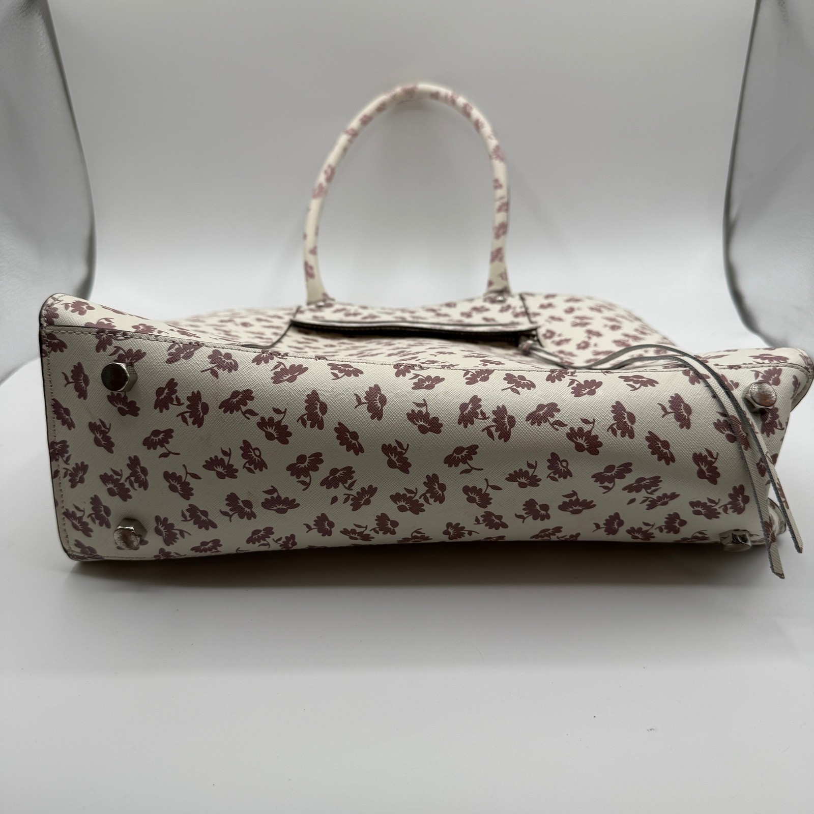 Rebecca Minkoff Tote Bag Women Large Cream Floral Saffiano Leather M.A.B. Work