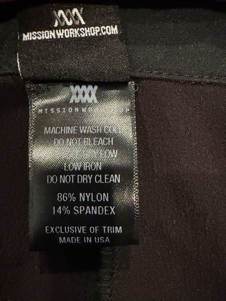 Mission Workshop Parallel LT Pants Men’s 30 Black NWT Lightweight Technical