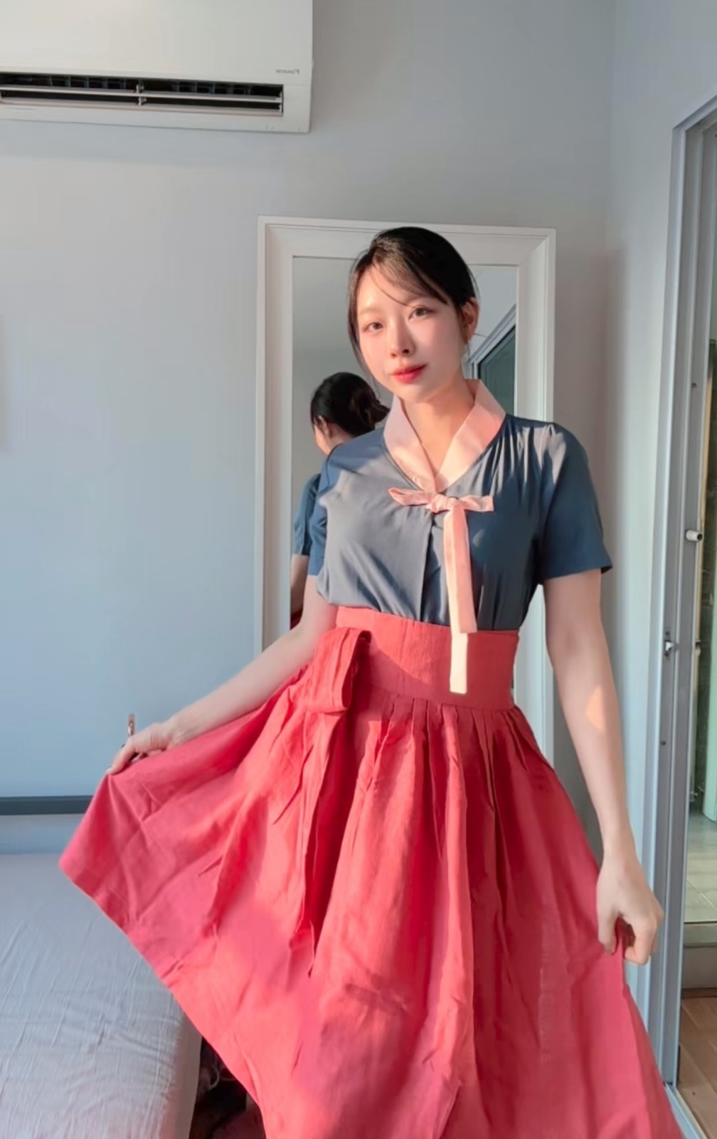Modern Hanbok Set (Shirt+Skirt+Tassel) Minimal Timeless Design 생활한복 Boraunnii