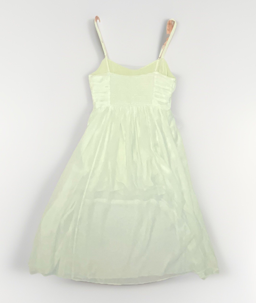Abercrombie & Fitch Light Green Smocked Strappy Maxi Dress Square Neck S F12