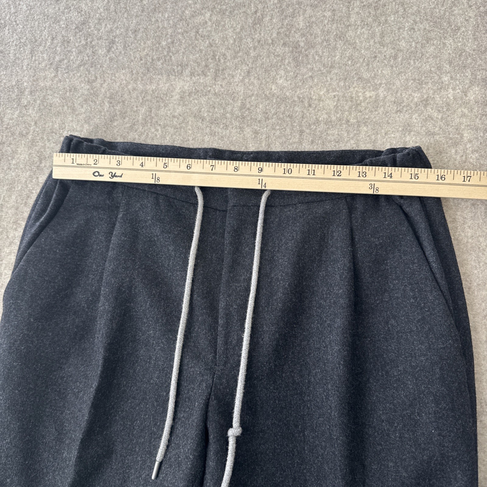Suitsupply Ames Pleat Pants Mens 32 100% Wool Flannel Drawstring Cuffed Tapered