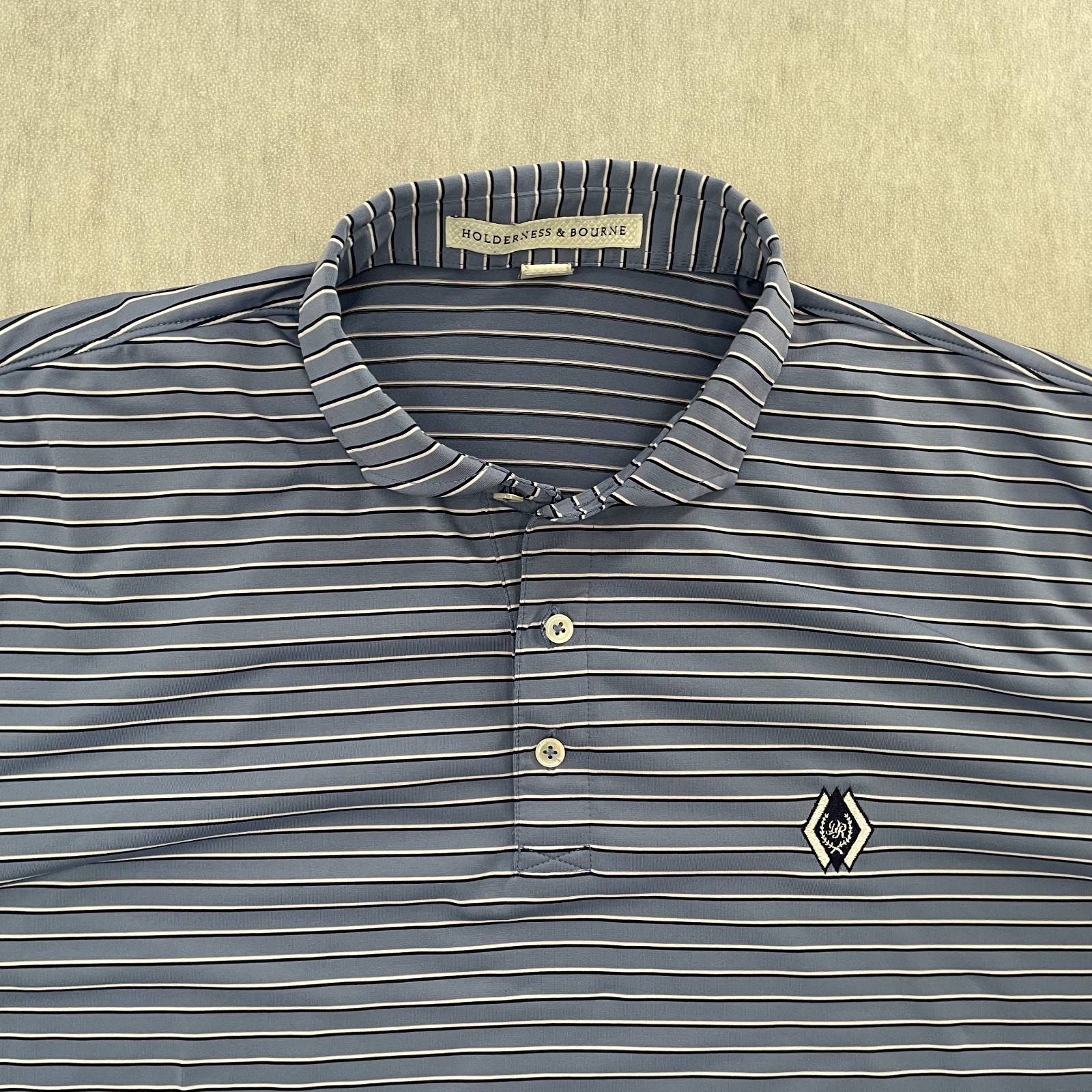 Holderness & Bourne Shirt Adult Large Blue Polo The Sutton Diamond Run Golf Club