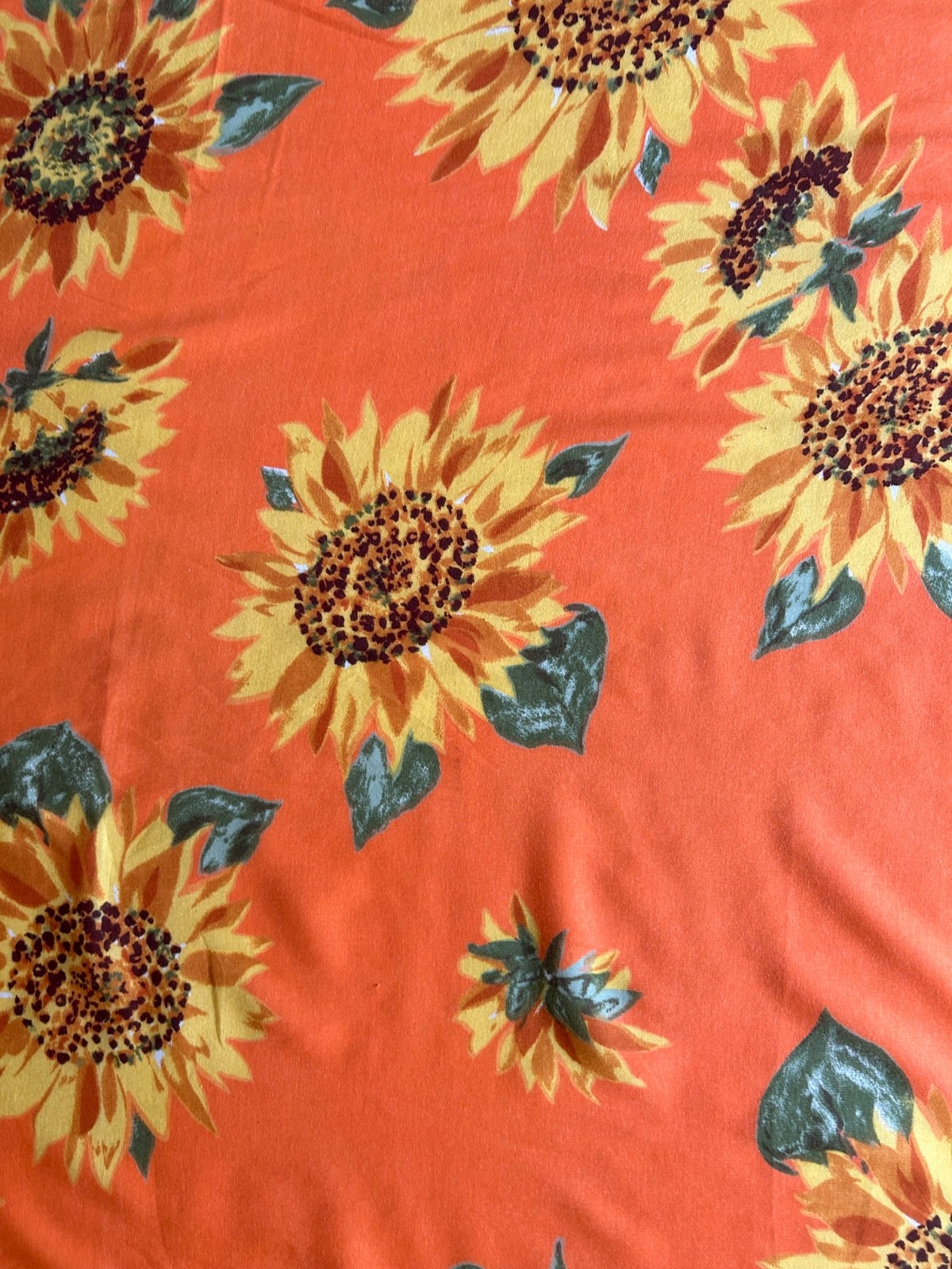 NEXT Stunning Vintage Sarong Beach Cover Up Orange Sunflower Pattern 132x 107cm