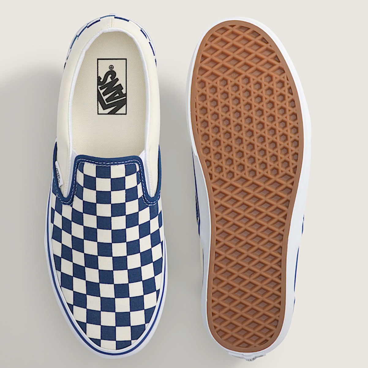Vans Slip-On Primary Check True Blue/White Men’s Sneakers VN000EACAMQ