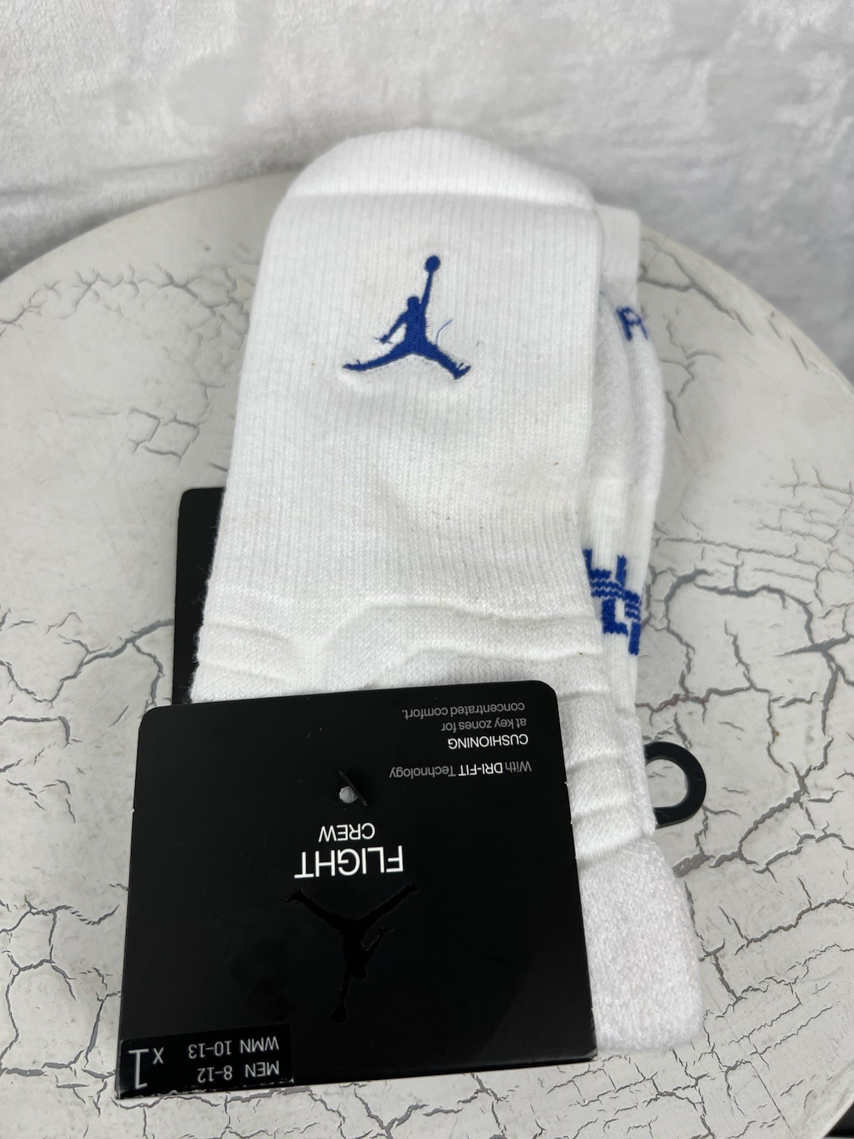 Nike Air Jordan Everyday Dri-Fit Crew Socks 1 Pairs White Men’s Size L 8-12