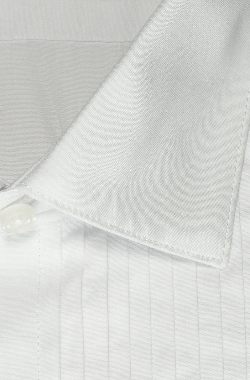 Men’s 100% Cotton Regular Collar 1/4″ Pleated French Cuff Tuxedo Shirt Reg Fit