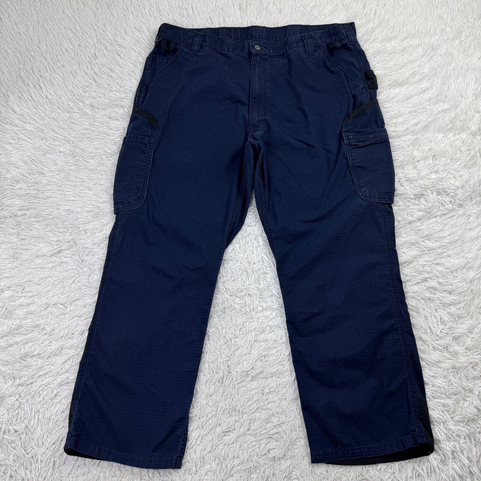 Carhartt Pants Mens 42×30 Blue Loose Fit Force Broxton Cargo Pant United Ripstop