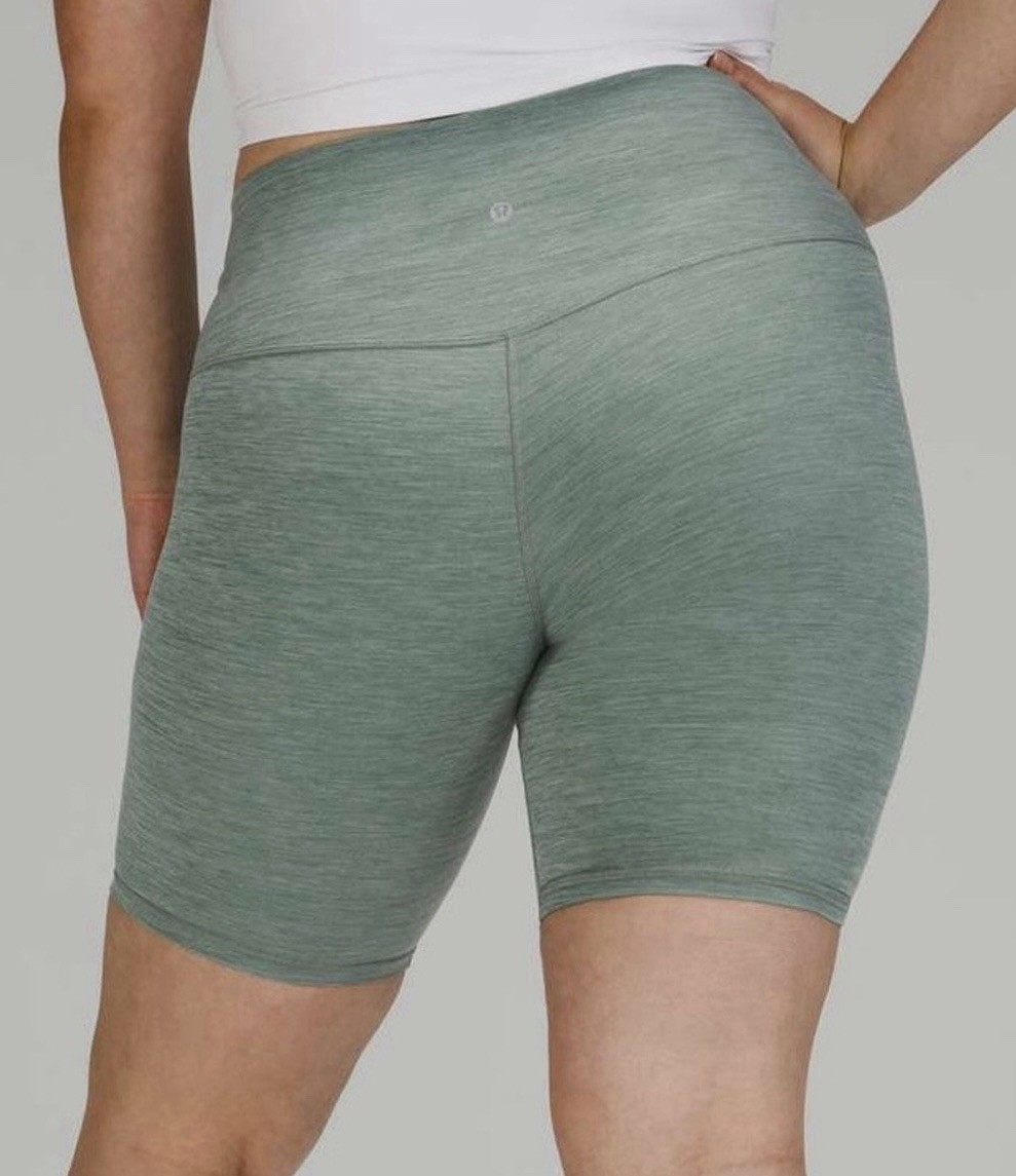 LULULEMON Align High Rise 8″ Shorts Heathered Tidewater – Sage Green Size 4
