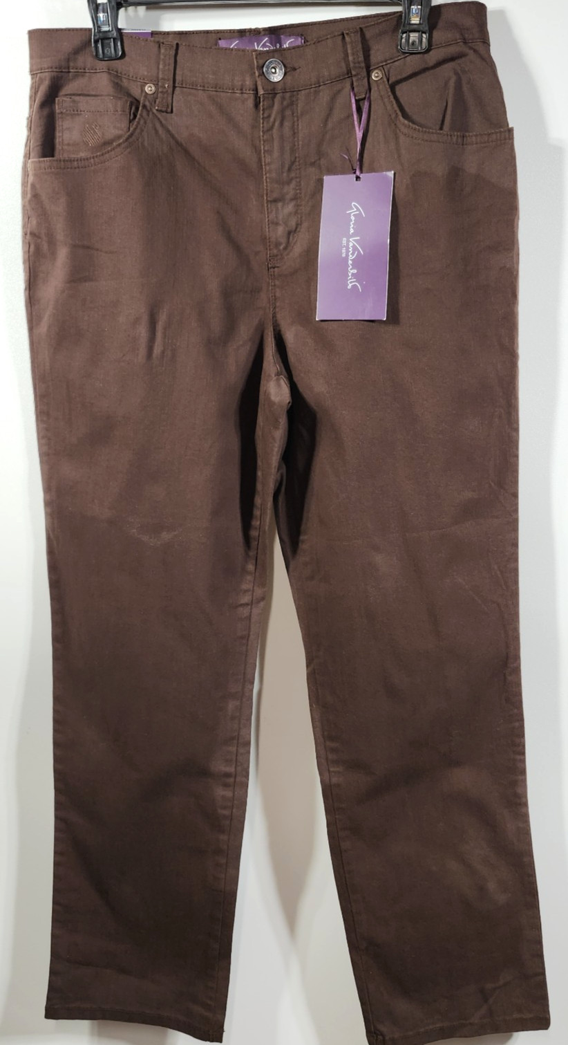Gloria Vanderbilt Amanda Classic Fit Tapered Jeans Women’s 12 Short Brown NEW