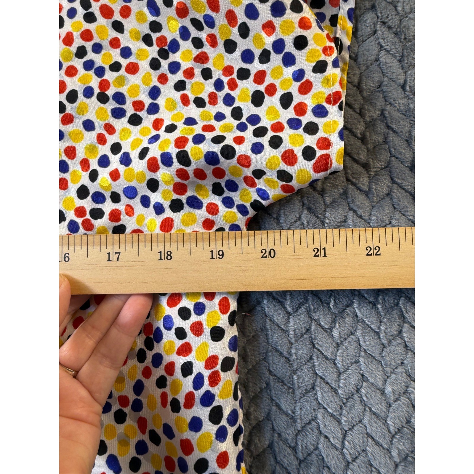 High Notes New York Vtg Polka Dot Blouse Primary Colors Short Sleeve S 6 Pop Art