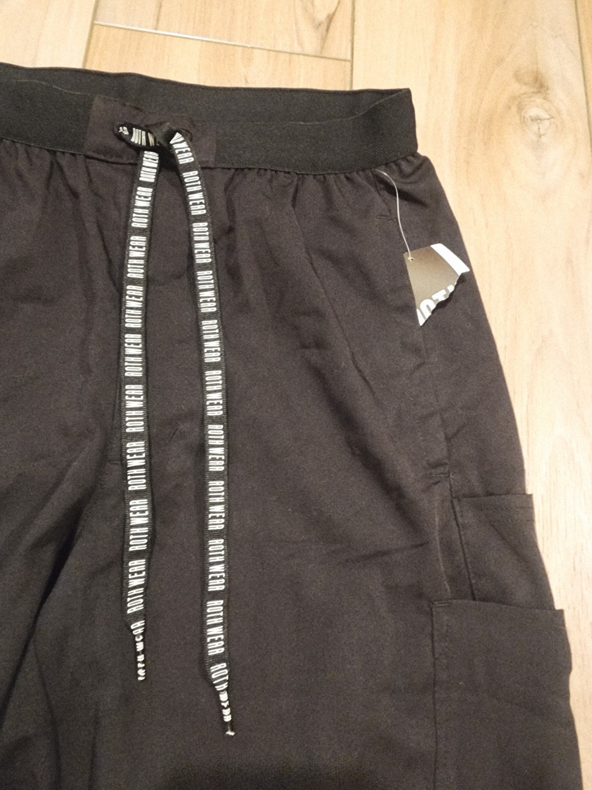 Rothwear Men Black Cargo Scrub Pants #7779 Size SMALL Polyester Rayon Spandex