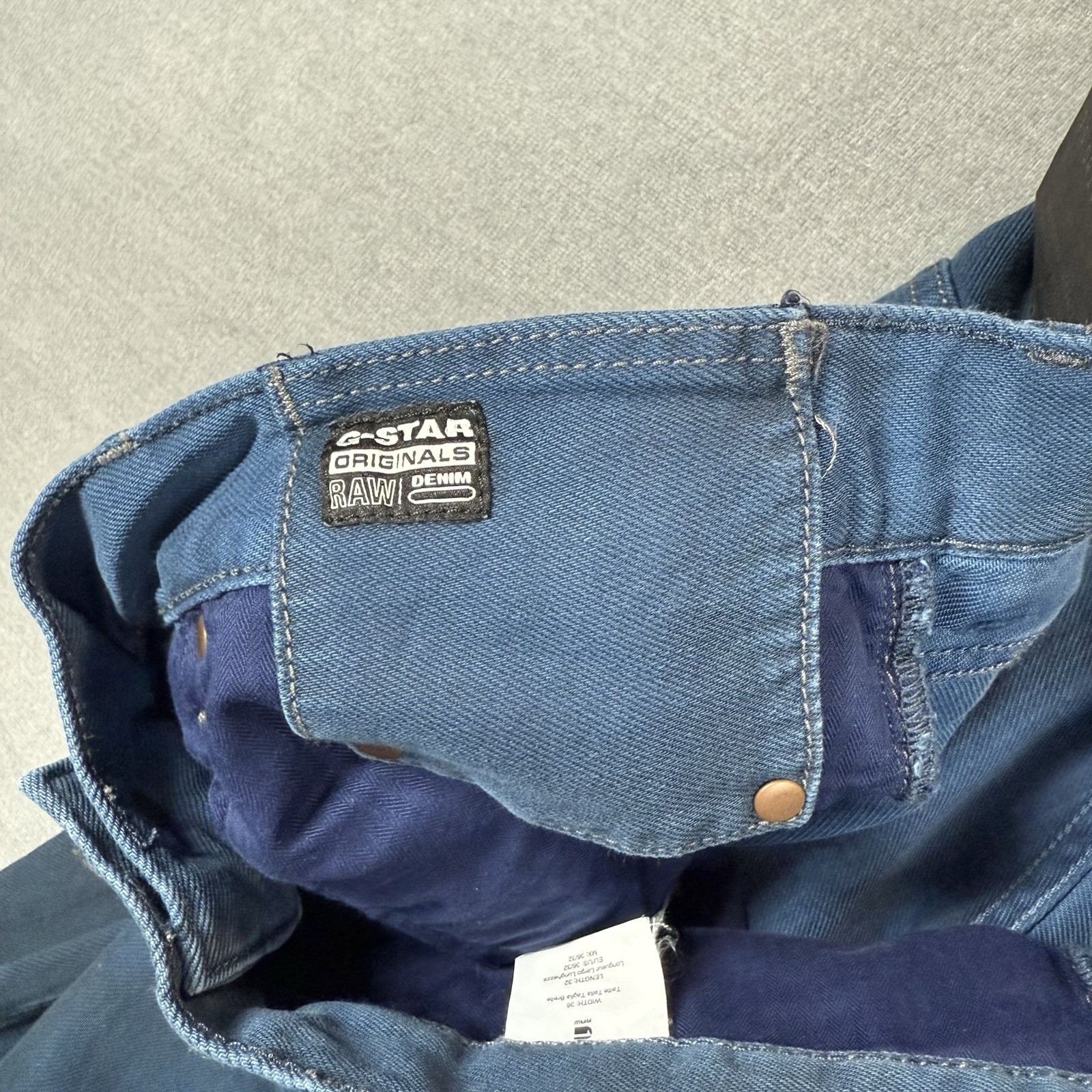 UNIQUE G Star Raw Type 96 Loose Baggy Jeans Men 36×32 Blue Dip Dyed Skater Punk