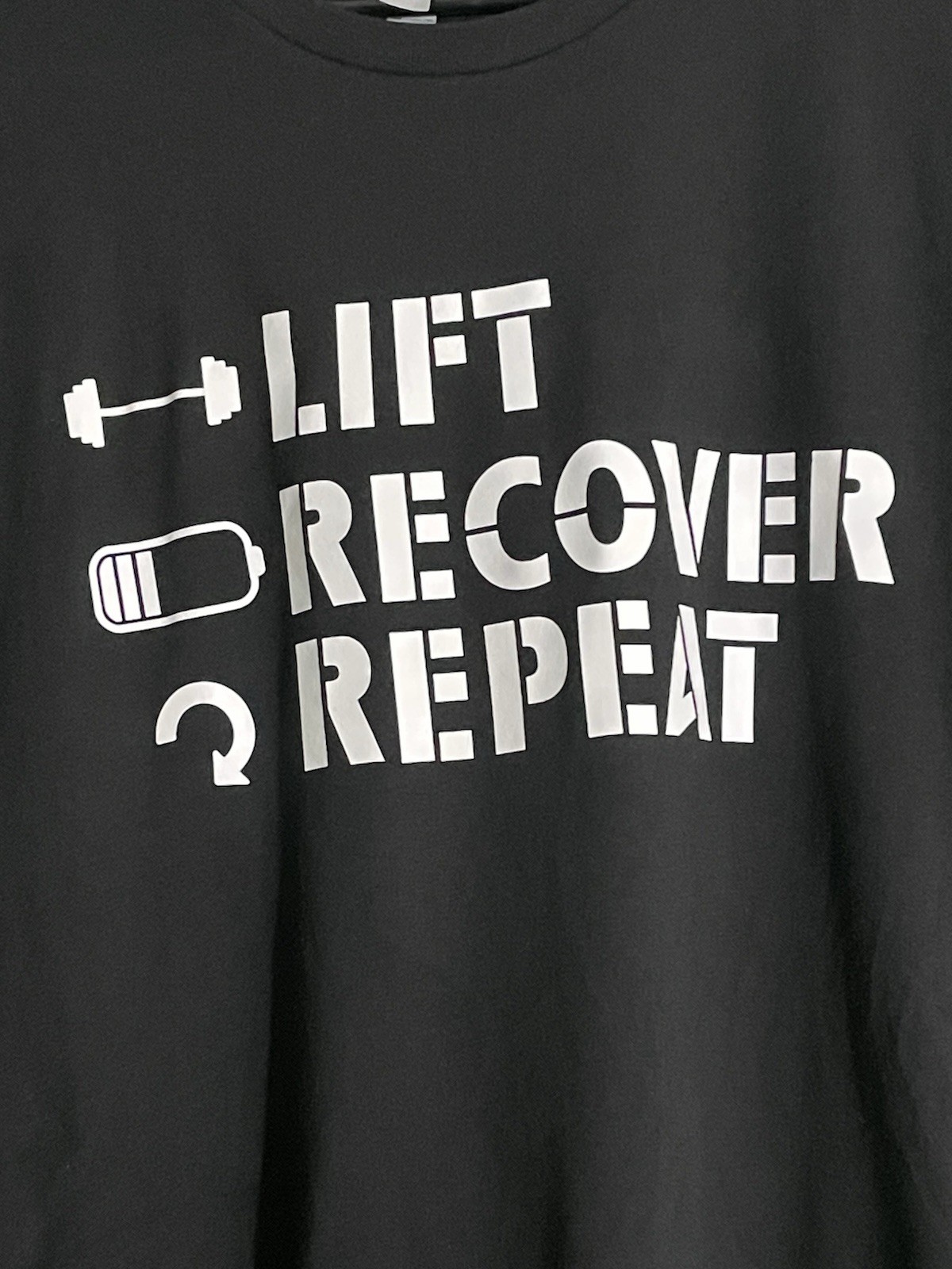 Lift Recovery Repeat Unisex Black T-Shirt