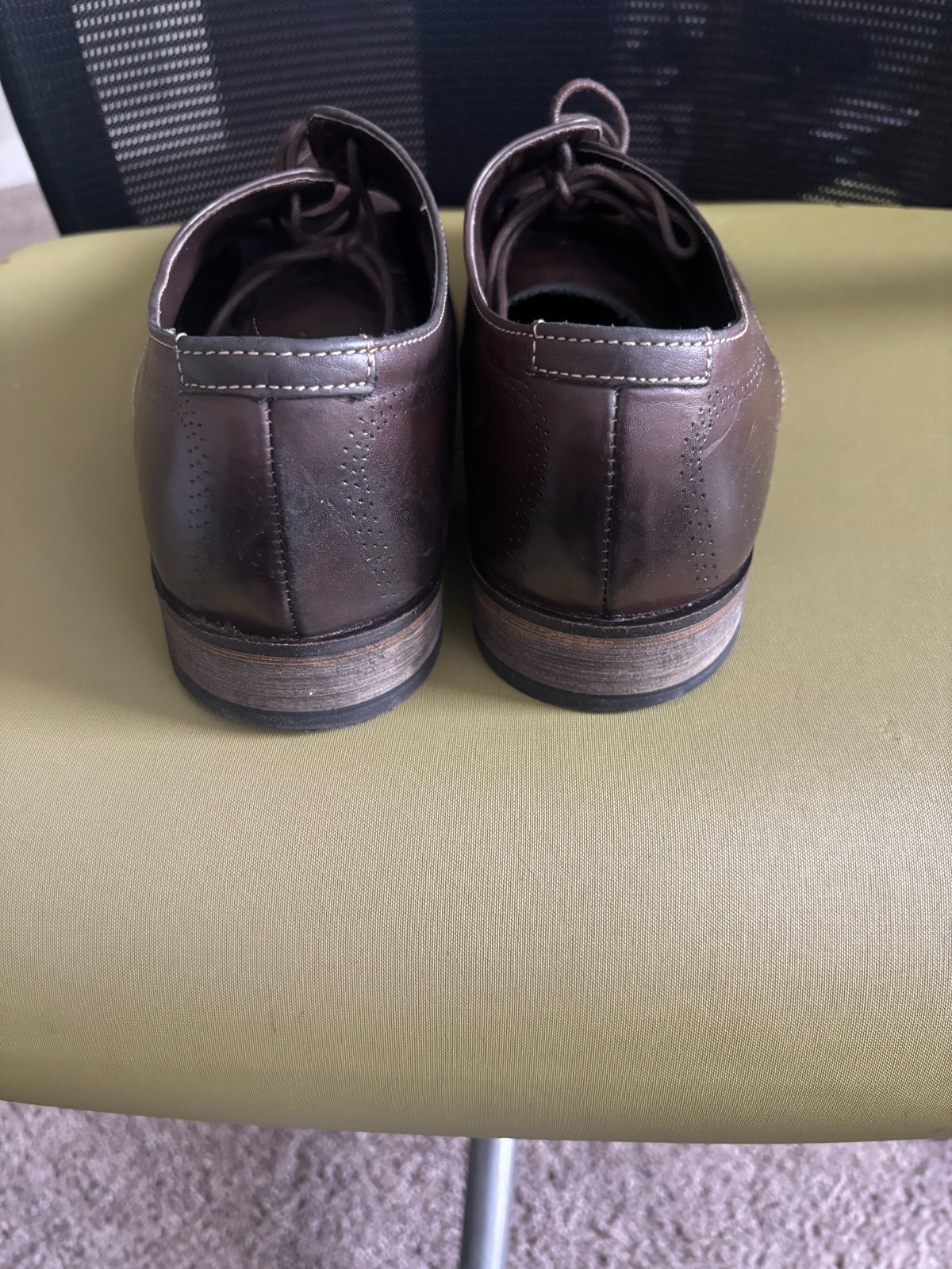 Stacy Adams Revel Size 11.5 Brown Leather Suede Medallion Toe Oxfords MINT