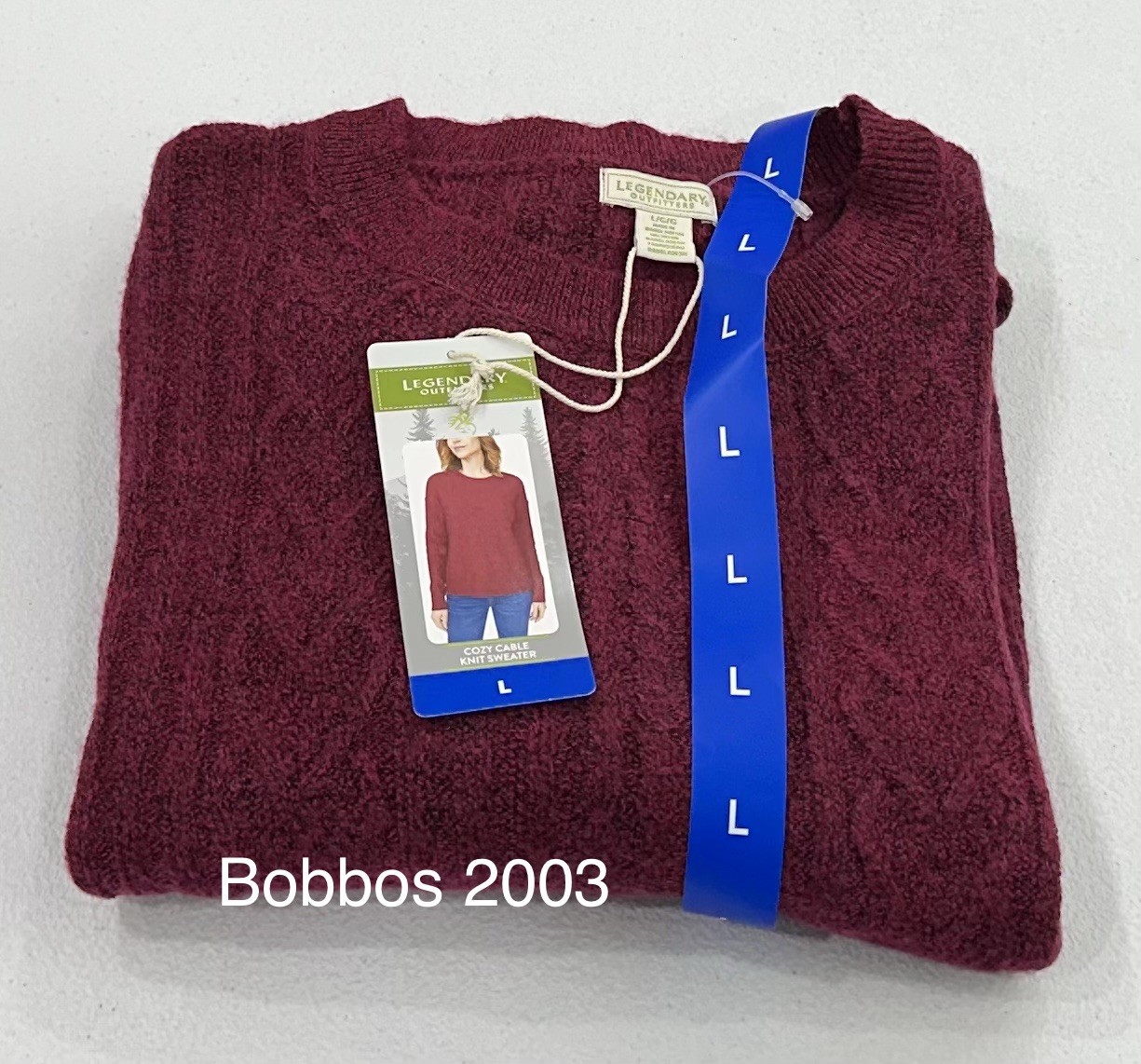 Legendary Outfitters Women’s Cozy Cable Knit Sweater, Garnet, Size L