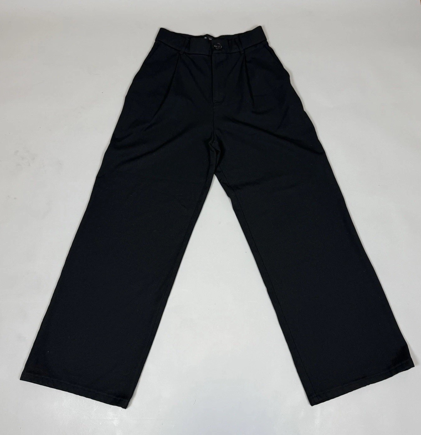 ZARA Women’s Black Wide Leg High Rise Dress Pants Trousers Size XS