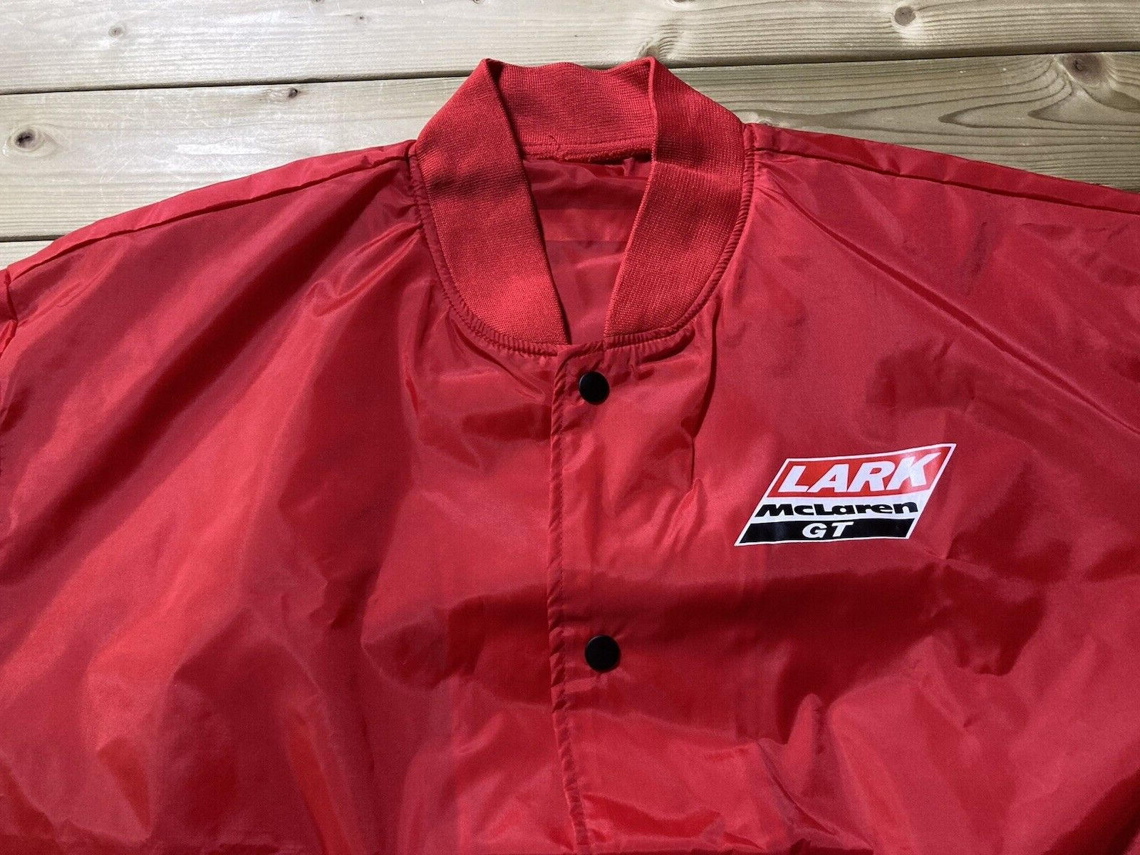 McLaren GT Lark Novelty Nylon Jacket One Size Red Made In China Vintage 90’s