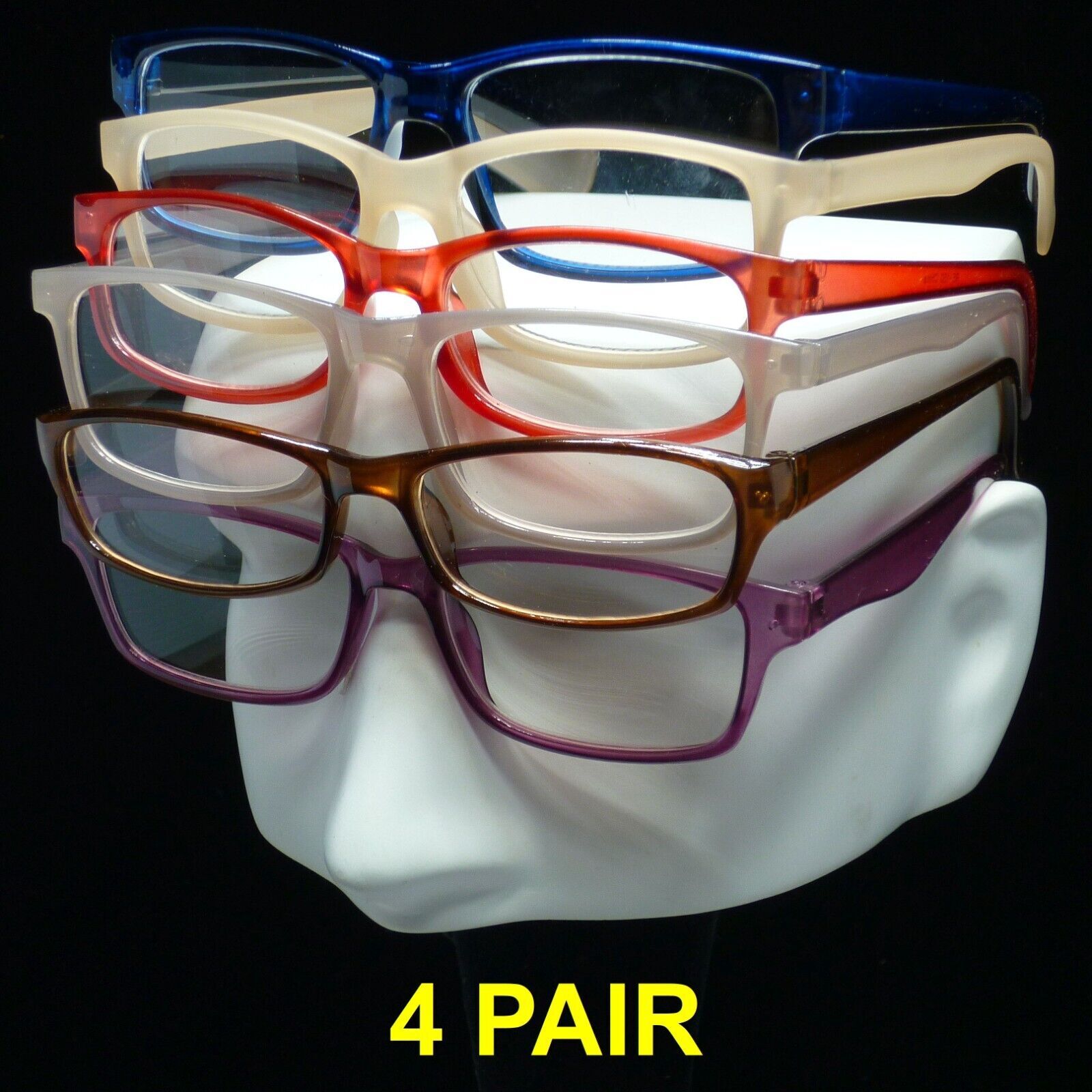 READING GLASSES 4 PACK LOT CLASSIC READER UNISEX MEN WOMEN STYLE BULK LOT