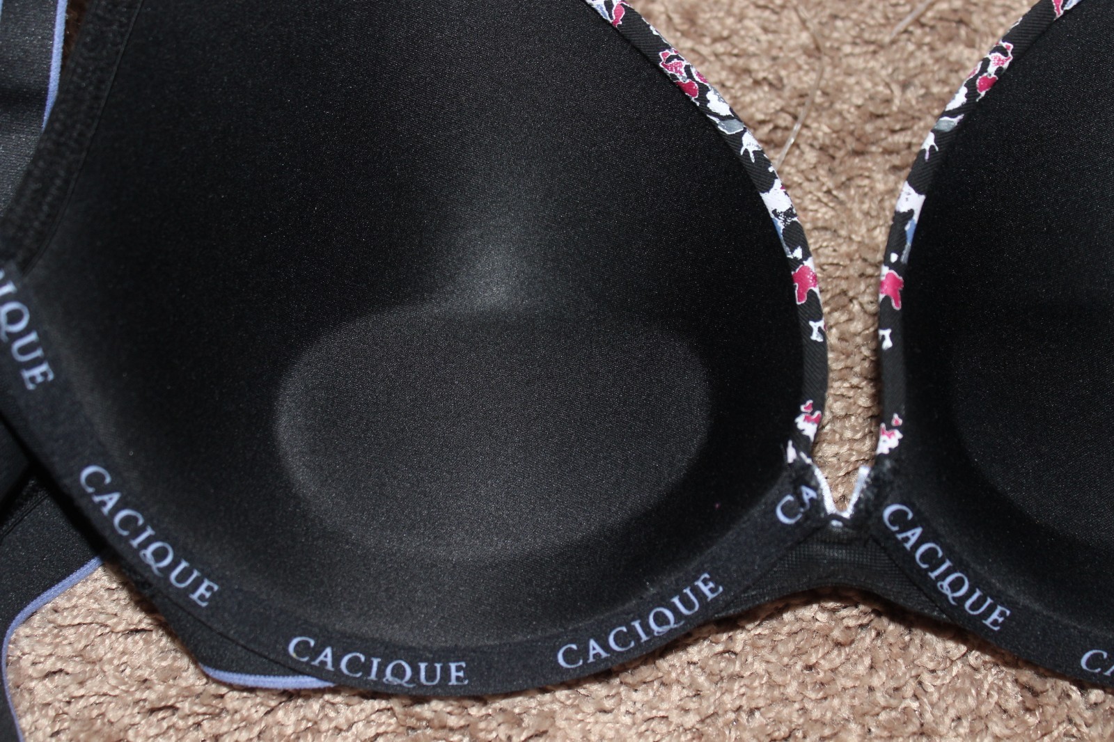 Cacique Sample Brandix Bra Size 38 D Underwire Light Pad Floral Full Coverage