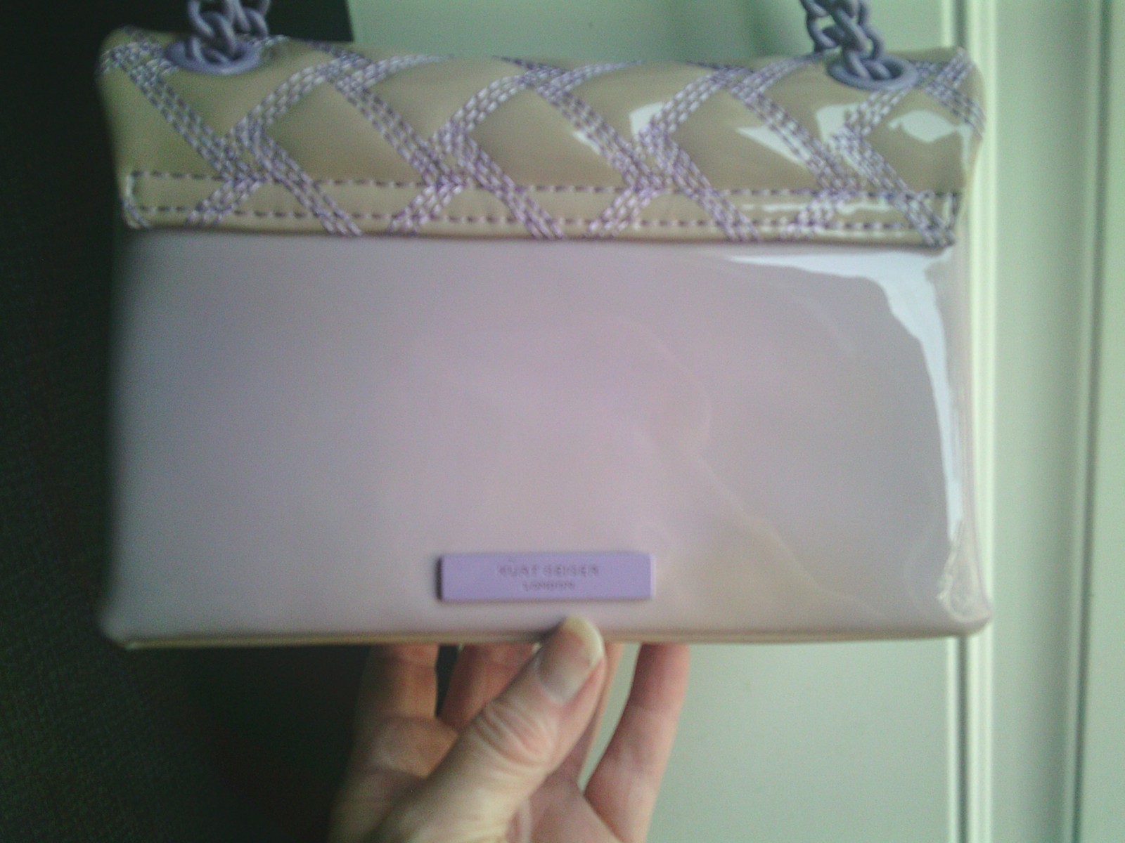 READ DESCRIPTION KURT GEIGER LONDON MINI KENSINGTON DRENCH PATENT LEATHER BAG