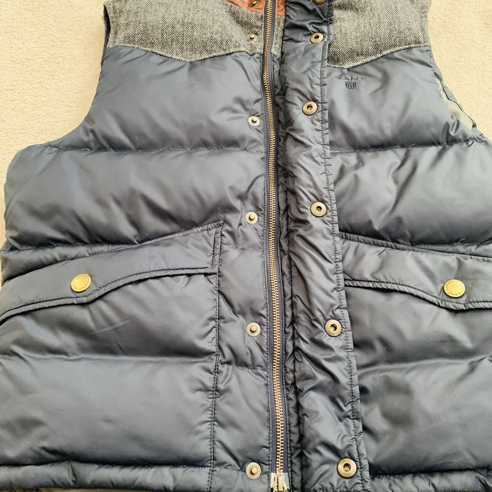 Gant Gilet Vest Mens Size Small Navy – Down Feather Filled Body Warmer Jacket
