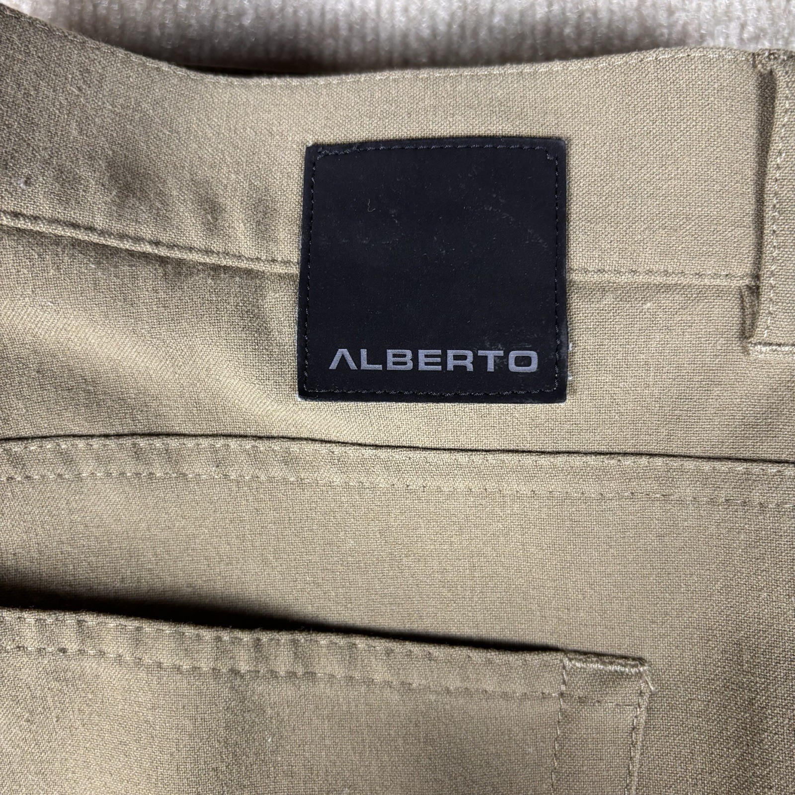 ALBERTO Ceramica Men’s Beige Twill Stretch Comfort Fit Straight Pants Size 34