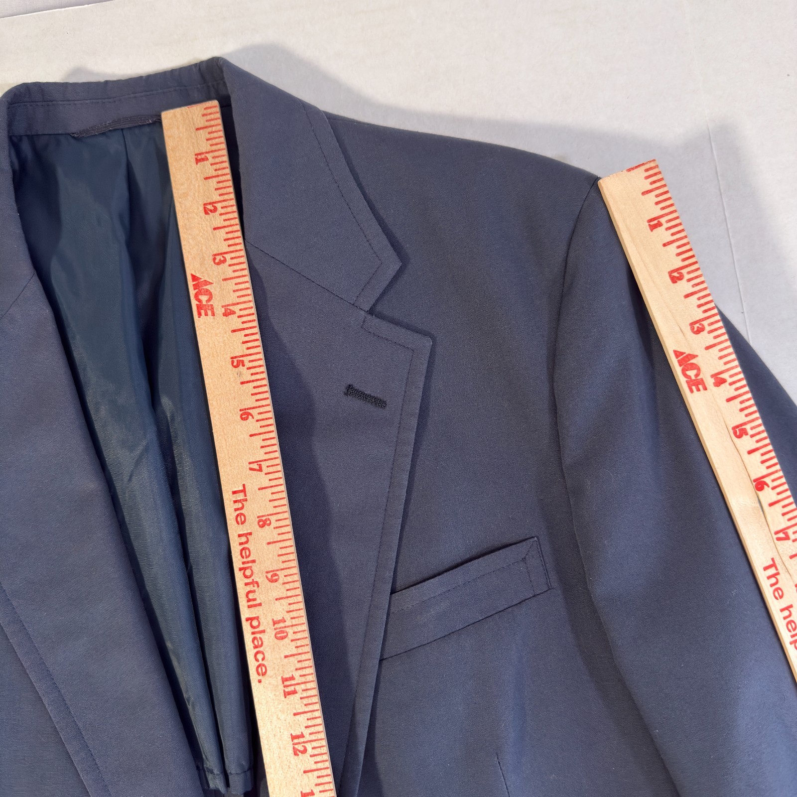 VTG Haspel Blazer Mens 40R Blue 2 Button Sport Coat USA MADE Canvas Half Lined