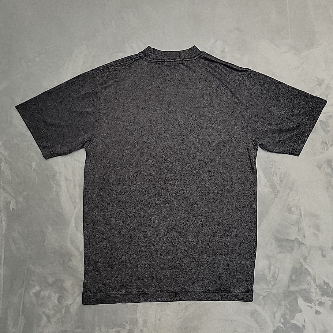 Tulliano Shirt Men Medium Black Silk Blend Mock Neck Short Sleeve Knit Luxury