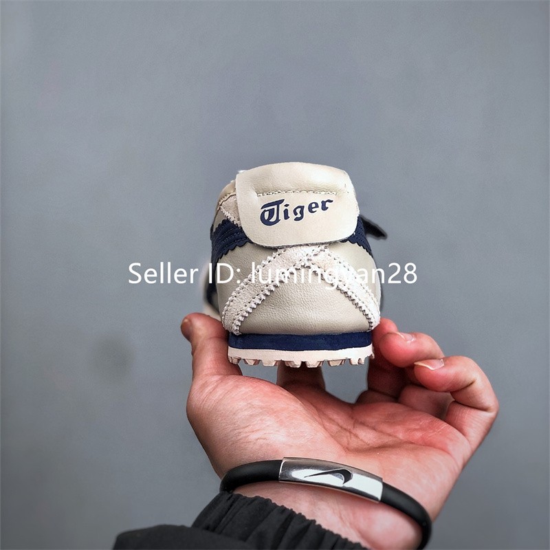 Vintage ONITSUKA TIGER MEXICO 66 TGRS BALLET FLATS Beige Navy Blue 1182A678-200
