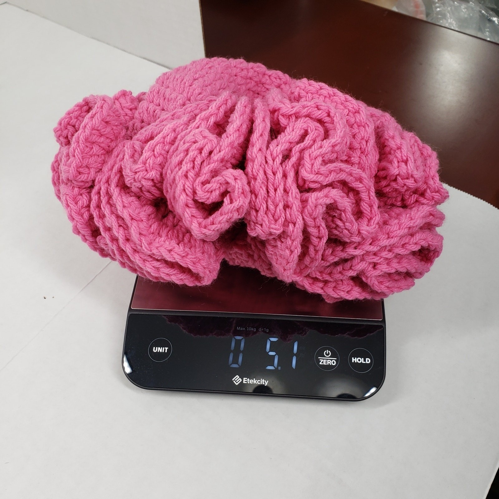 Handmade Crochet Ruffle Hat Pink Statement Bonnet Cozy Winter Unique Artisan