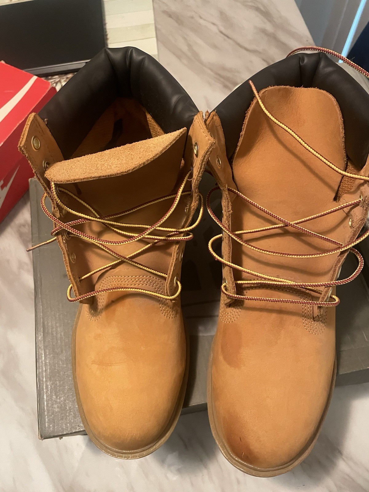 Timberland Wheat Leather Lace-Up Ankle Boots Men’s US 9.5 M Round Toe