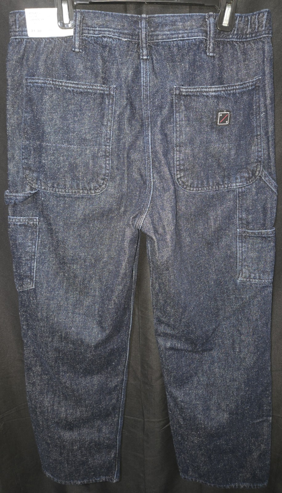 American Eagle 31×30 Athletic Loose Carpenter Jeans Double Knee Indigo Shatter