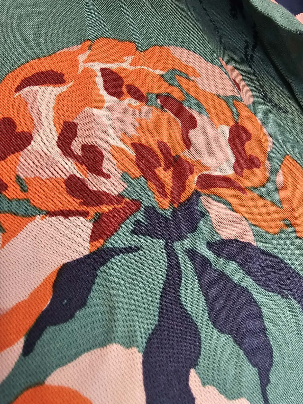 GANT jade green floral peony print shirt dress 14