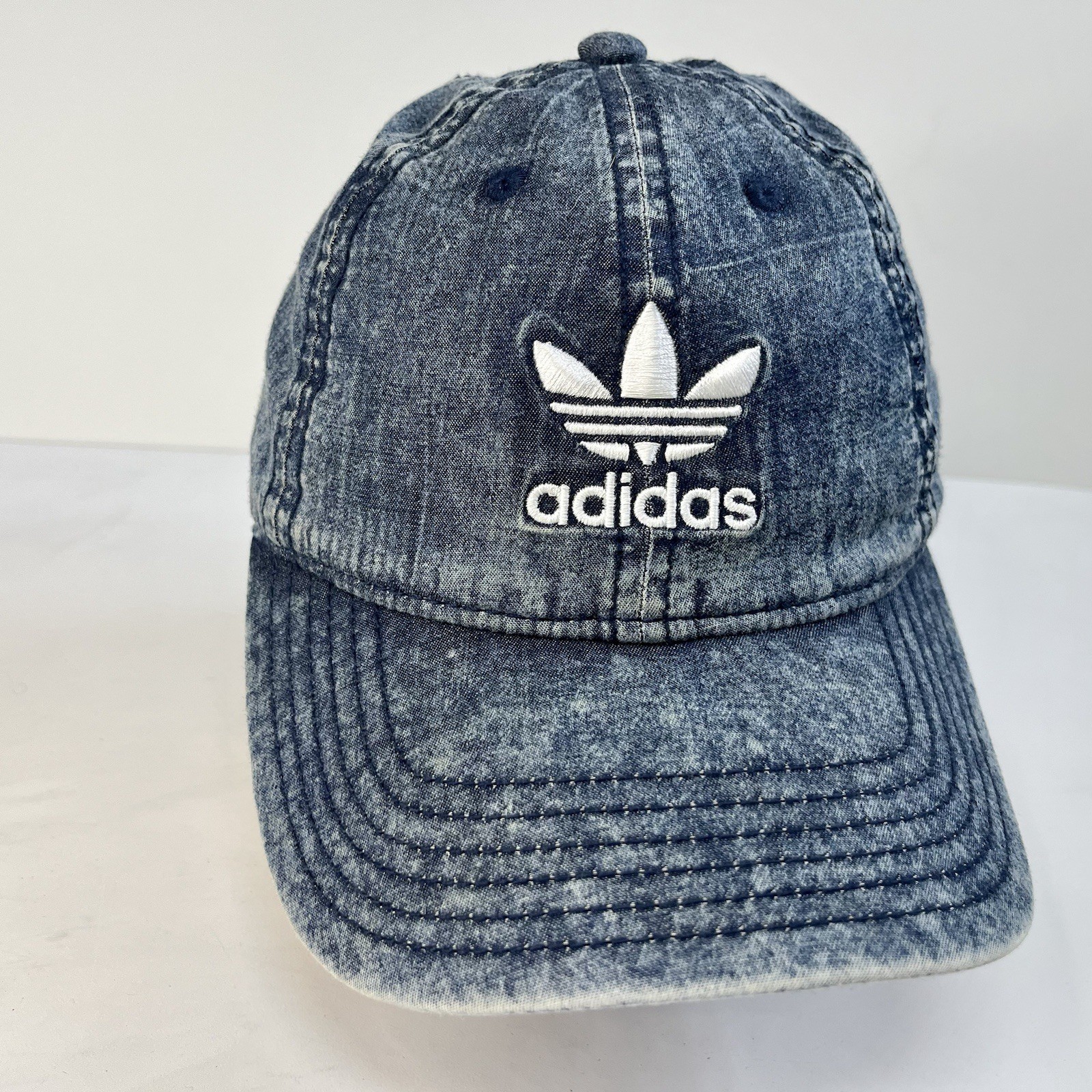 adidas Blue Denim Stone Washed Cap OSFW 100% cotton Adjustable back strap