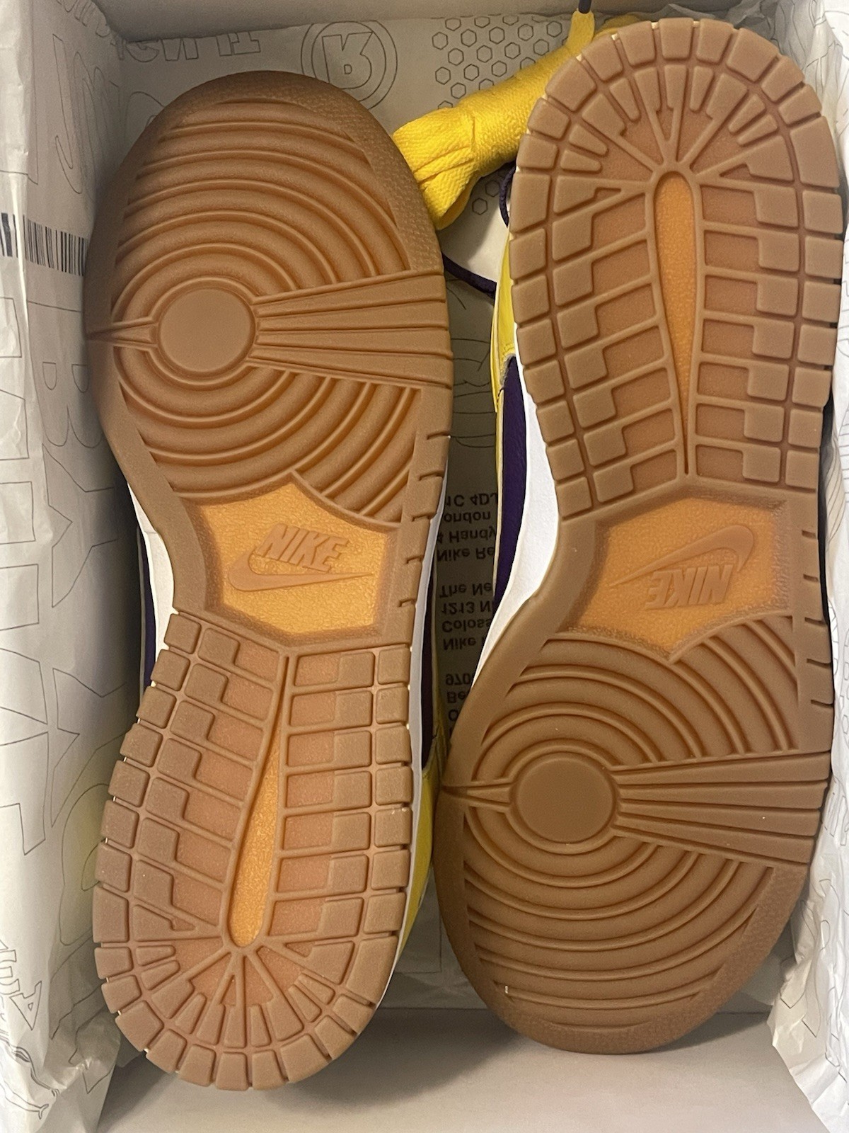 Nike ID Dunk low “Lakers” , “LSU” (Gold/Purple/Gum) Sz 12