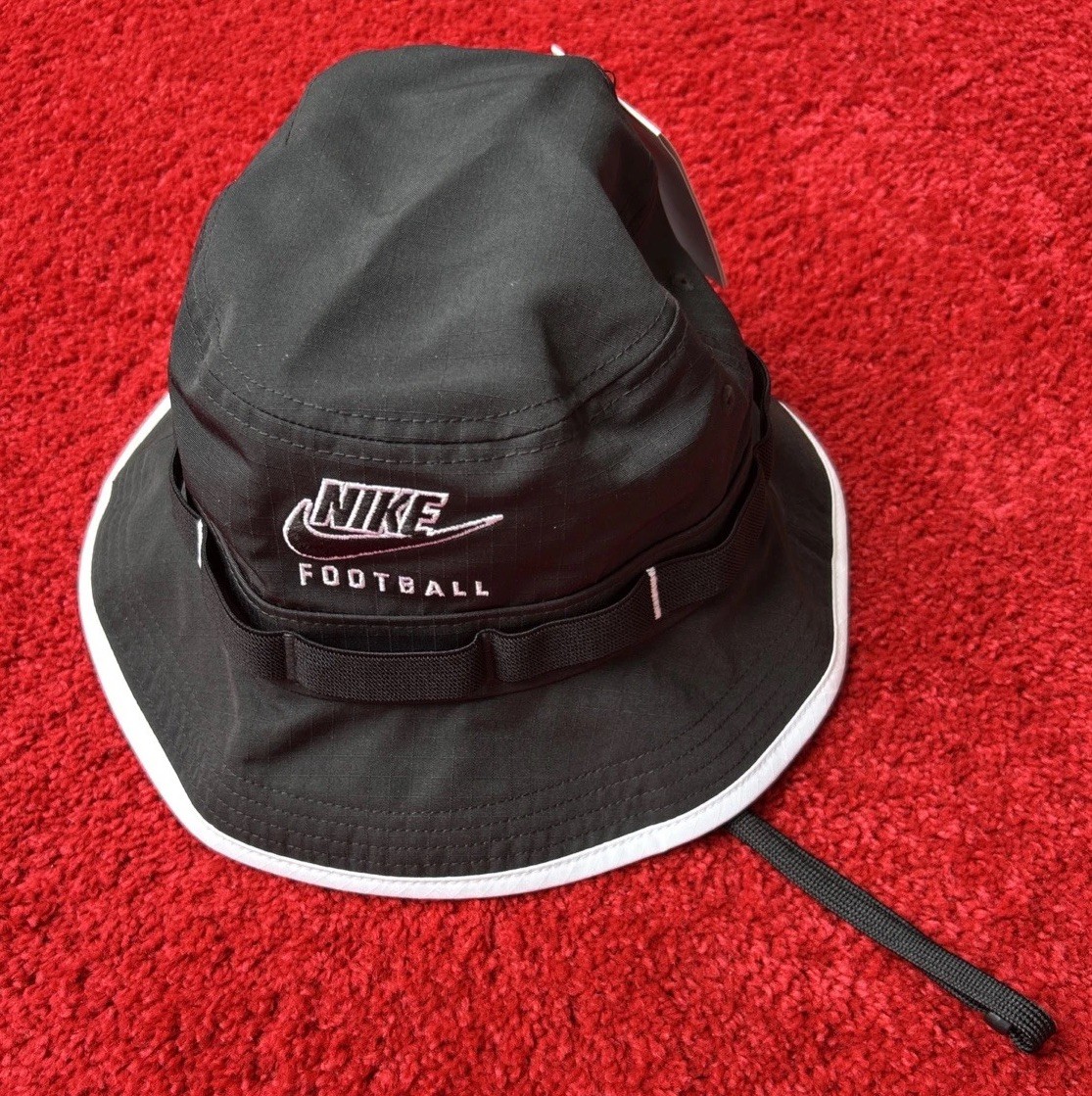 Nike OnField Football Dri-Fit Apex Boonie Bucket Hat Cap Size Small Black White