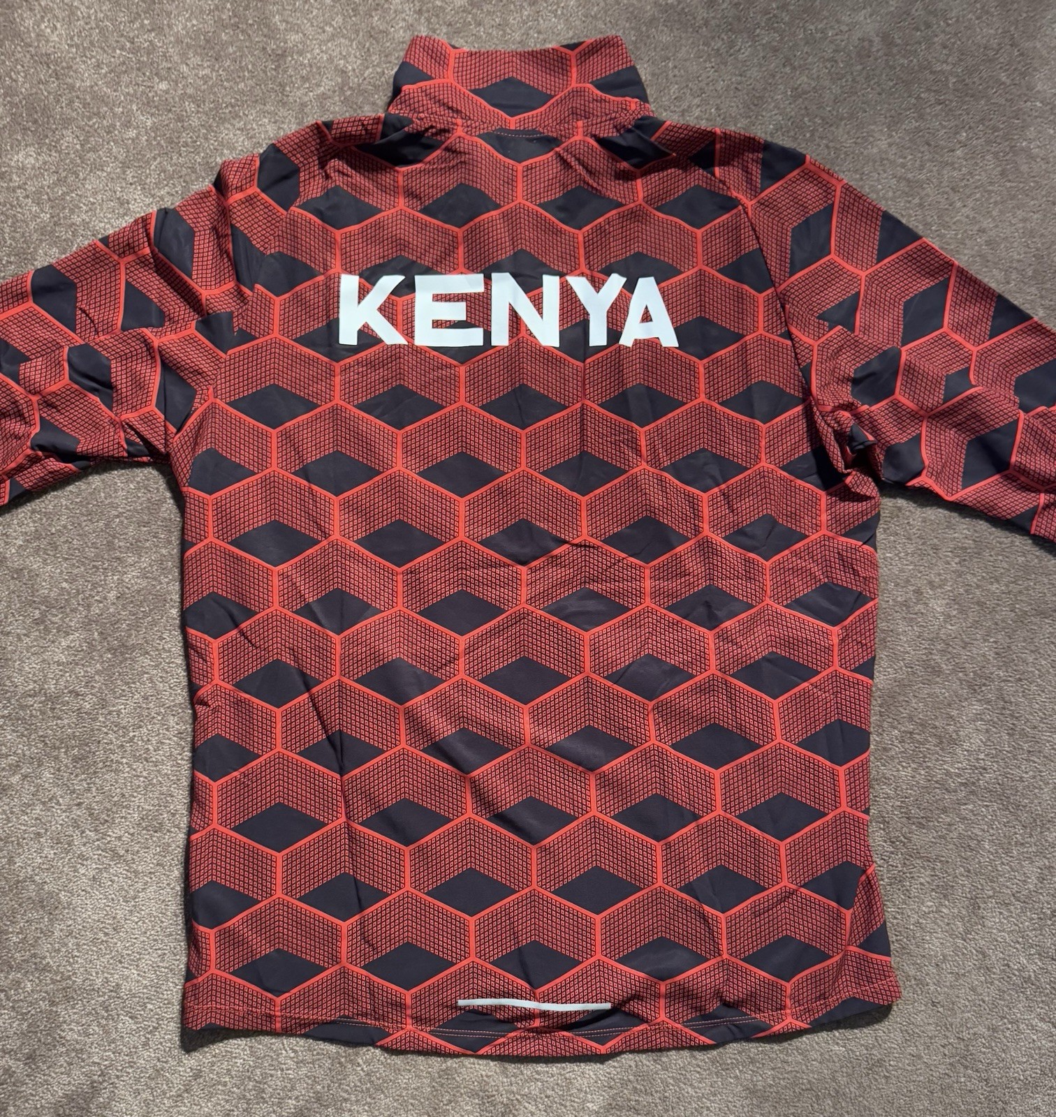 NWOT Nike Kenya Track & Field Podium Jacket Sz L Red All Over Print AOP New