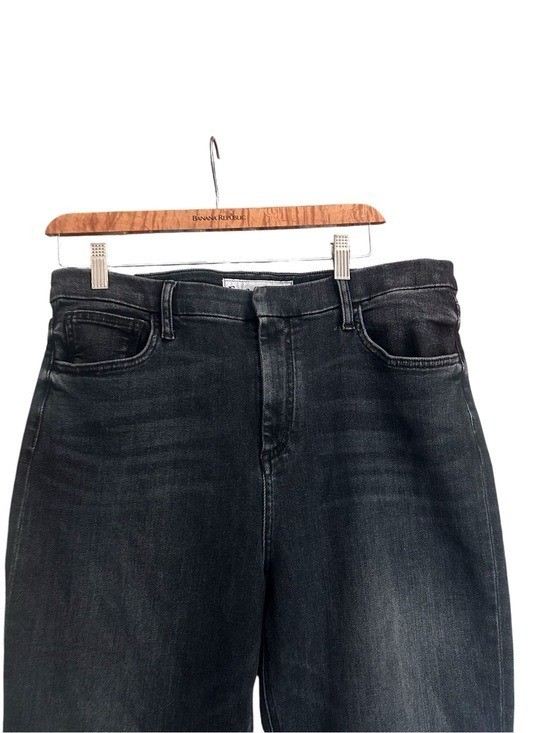 Frank & Eileen Derry Slim Straight Jeans Washed Black Raw Hem Sz 32