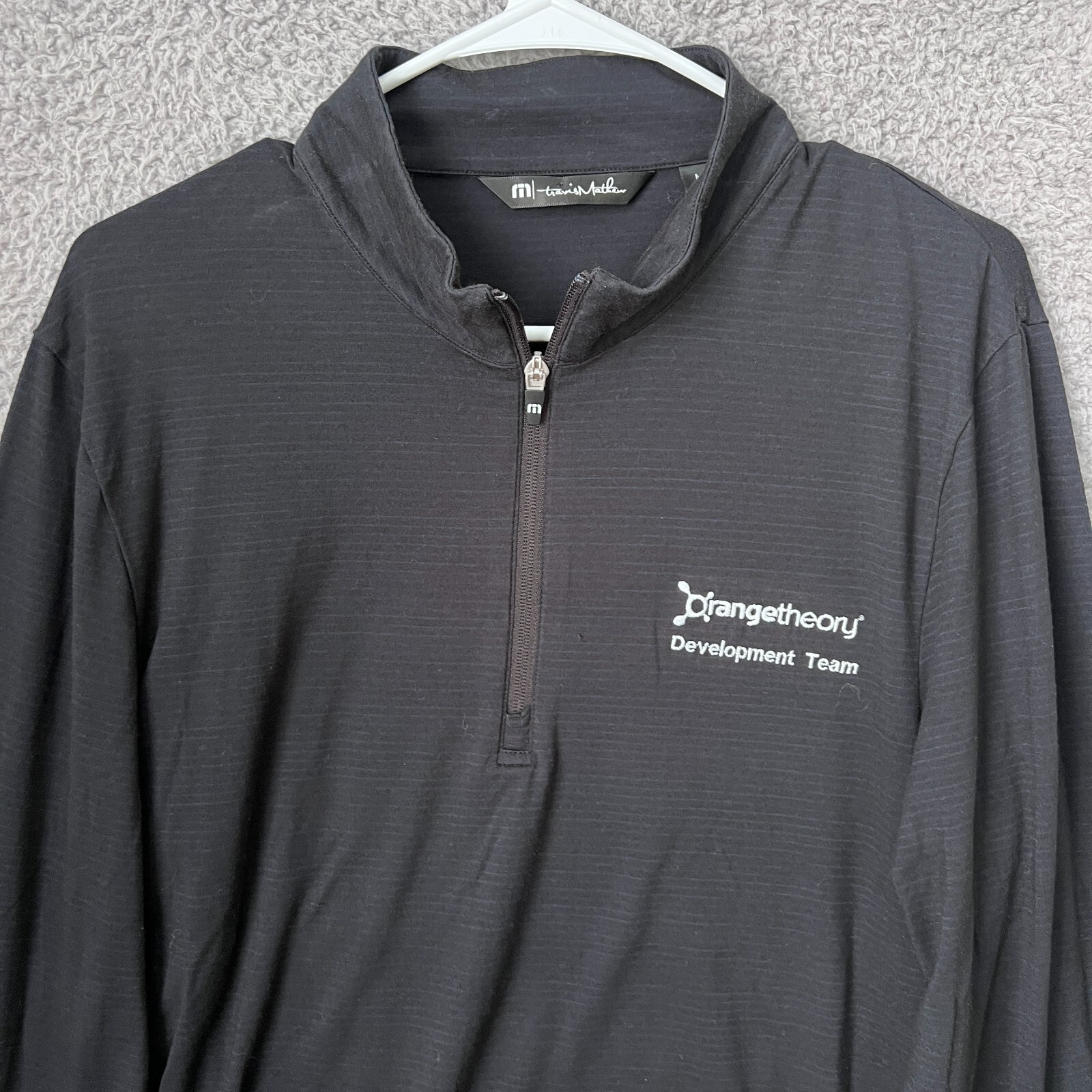 Travis Mathew Pullover Mens Medium Black Crestview Quarter Zip Golf Performance