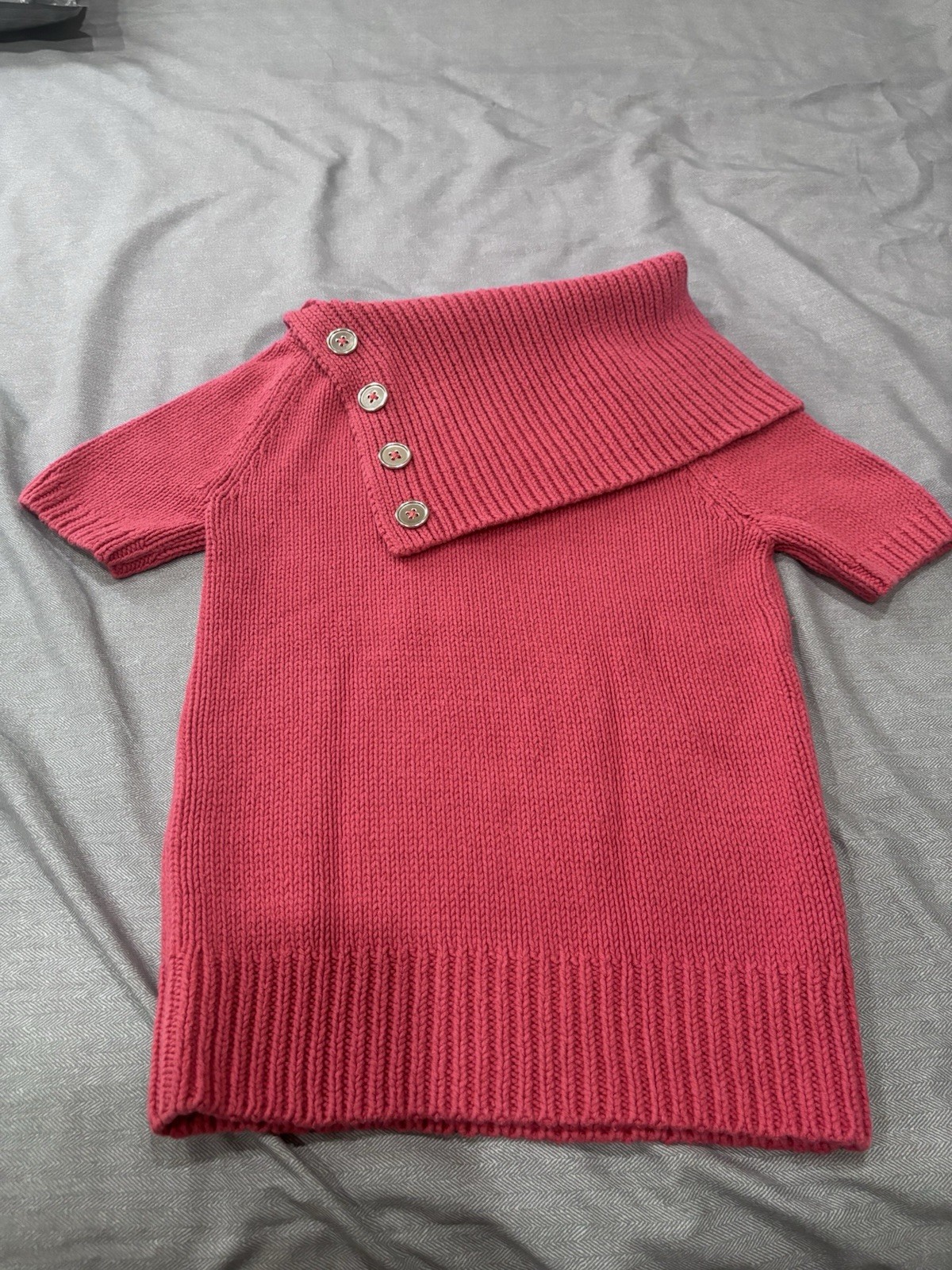 Banana Republic (XS) Magenta/Dark Pink & Loft (S) Peach Knit Sweater Top Bundle
