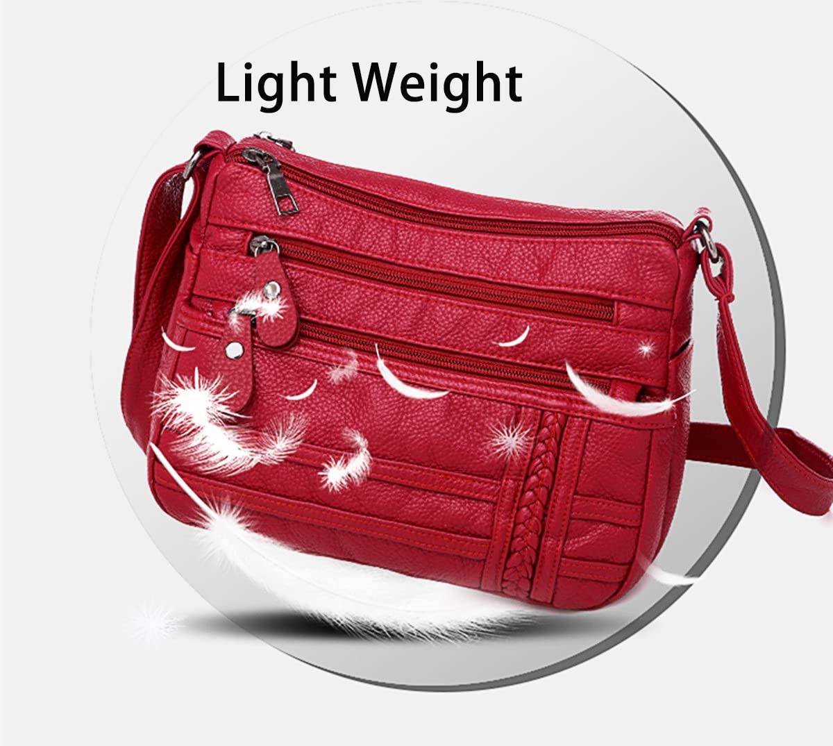 Shoulder Bag for Women, Soft PU Leather Purses with Multi Pockets Crossbody Bag