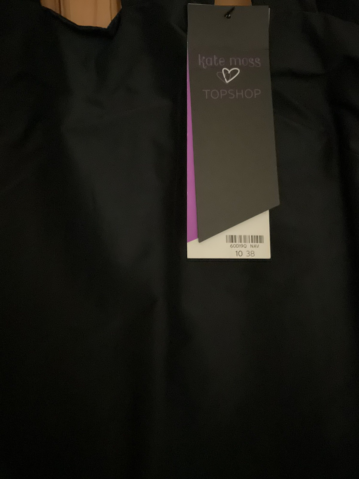 BNWT KATE MOSS TOPSHOP DARKEST MIDNIGHT BLUE SHIFT CAGE DRESS UK 10 38 +Hanger