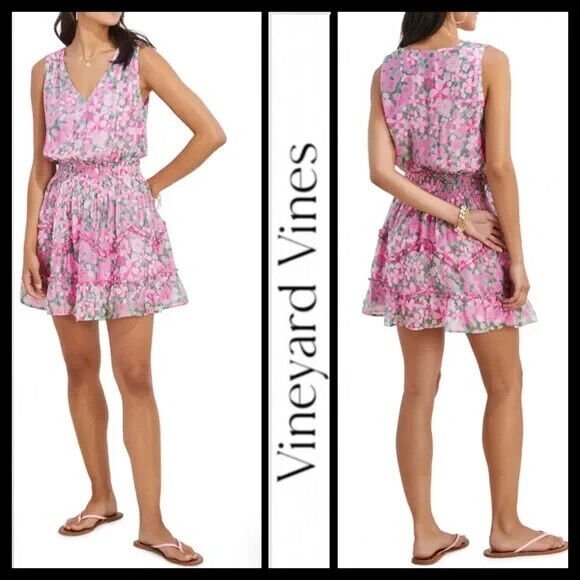 Vineyard Vines Montauk Daisy Smocked Mini Dress Size (S) *NWT*
