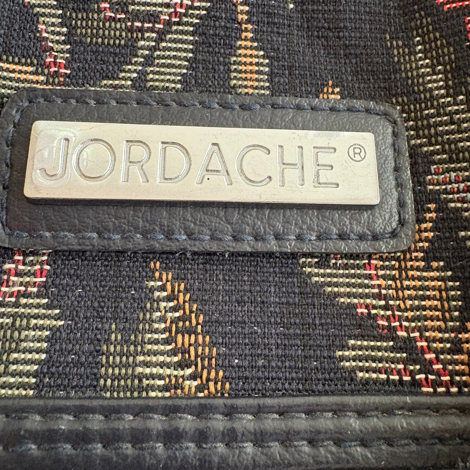 Jordache Floral Tapestry Weekender Bag Black Vtg Multi Travel Duffel Carry On