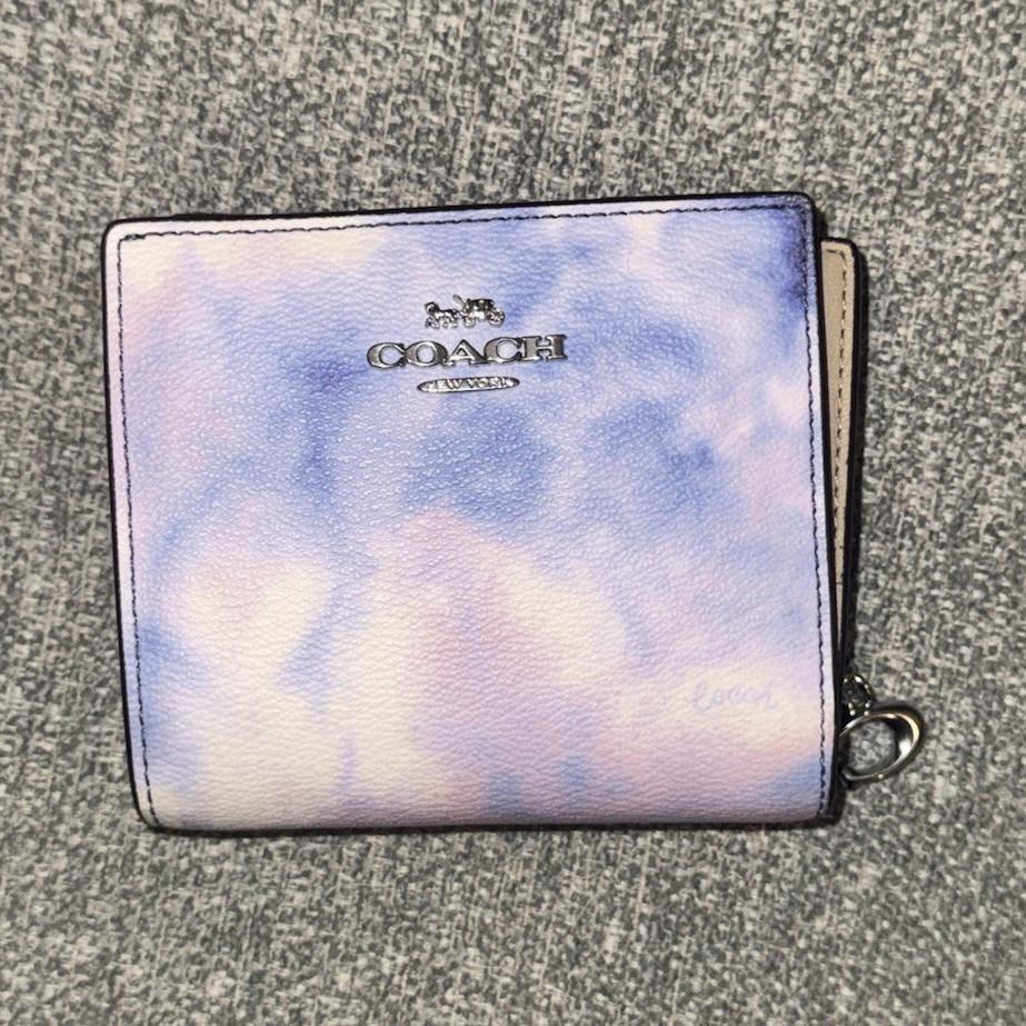 ⭐️NWOT⭐️ Coach Blue & Purple Tie-Dye Leather Bifold Wallet