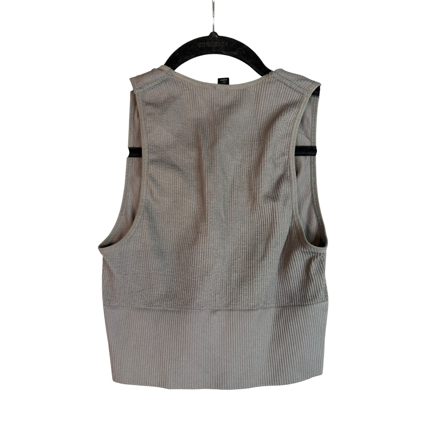 Out From Under Urban Outfitters Grey Ribbed V-Neck Seamless Crop Top Small